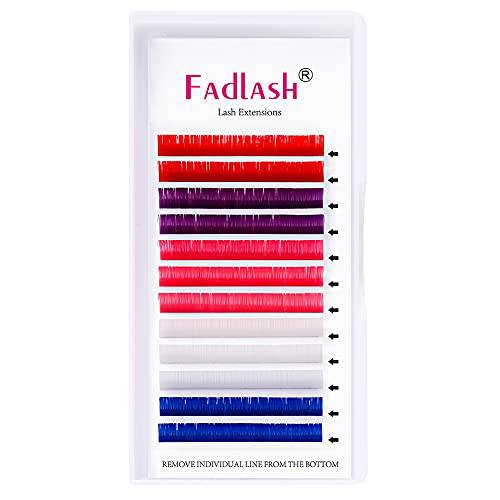 Lash Extension C Curl 0.15 Color Lashes Extension White Pink Red Blue Purple Eyelash Extension Lashes Silk Classic Lash Extensions Supplies (0.15-C, 14mm)