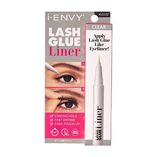 i-Envy Lash Glue Liner Eyelash Adhesive (Clear) Quick Precise Application Dries Clear Matte Finish 0.7mL (0.02 Oz)