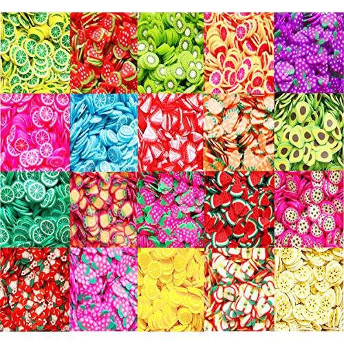 12000 Pcs Fruit Slices Nail Art Slices, 20 Styles Fruit Slices for DIY 3D Polymer Slices Fruit Slices for Nail Art, and Cellphone Decorations