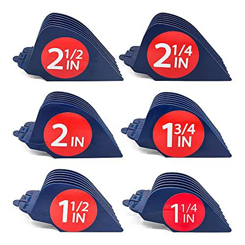 Clipquik Premium XL Clipper Guards, Strong & Sturdy 2.5 inch, 2.25, 2, 1.75, 1.5, 1.25 (20, 18, 16, 14, 12, 10) Extra Long, Large Guide Comb Set Fits Most Wahl Full Size Hair Clippers