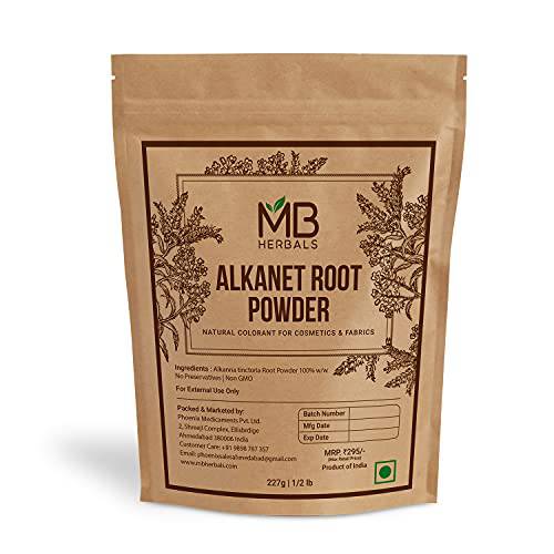 MB Herbals Alkanet Root Powder 8 oz / 227 Gram | Alkanet Powder | Ratanjot / Arnebia nobilis | Natural Coloring Agent for Cosmetics & Fabrics | Hair Growth