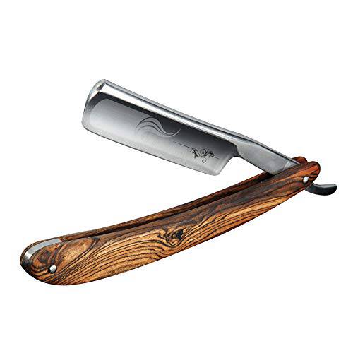 Straight Razor SHAVE READY-Shaving Knife Sharp, Steel Cutthroat Straight Edge Blade Vintage Wood Handle Barber Approved
