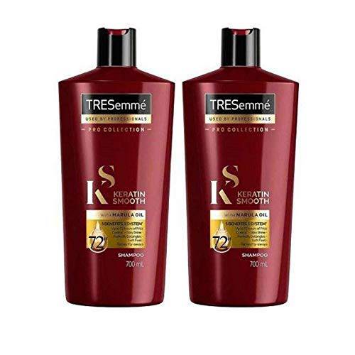 Tresemme Keratin Smooth Shampoo with Marula Oil, Pro Collection - 24 Fl Oz / 700 mL x 2 Pack