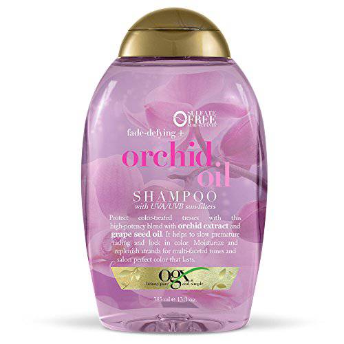 OGX Fade-Defying Orchid Oil Shampoo with UVA/UVB Sun Filters, 13 Ounces