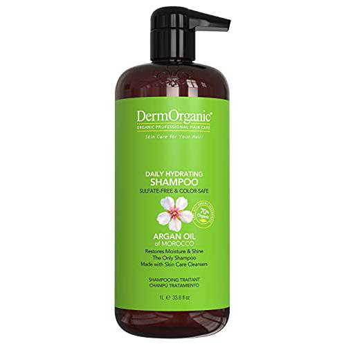DermOrganic Daily Hydrating Shampoo with Argan Oil - Sulfate-Free & Color-Safe, 33.8 fl.oz. (Packaging May Vary)