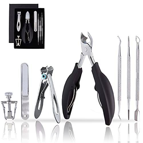 Toenail Clippers Kit for Ingrown/Thick Nail, Ingrown Toenail Tool Kit with Ingrown Toenail Clipper/Corrector, Wide Jaw Opening Nail Clipper for Thick Nail, Pedicure Tool for Seniors/Adult by MAYKI