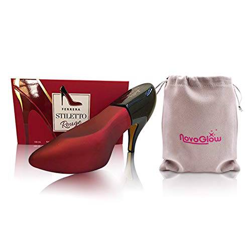 FERRERA STILETTO ROUGE Eau de Parfum Spray Perfume, Fragrance For Women - Daywear, Casual Daily Cologne Set with Deluxe Suede Pouch- 3.4 Oz Bottle- Ideal EDP Beauty Gift for Birthday, Anniversary
