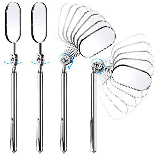 4 Pieces Square Large Lash Mirror Eyelash Extension Mirror Stainless Steel Metal Eyelash Mirror Inspection Mirror Extend Dental Tool for Inspect Instrument Eyelash Extensions Accessories Supplies