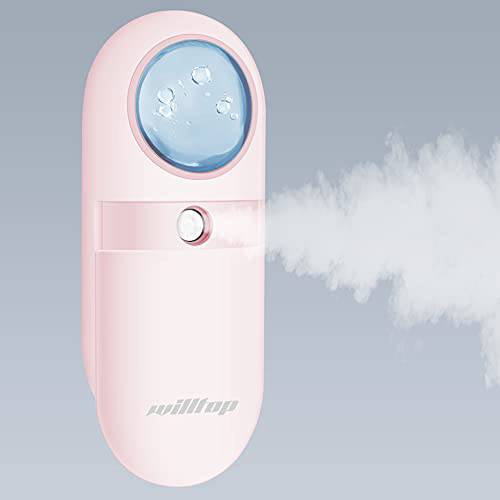 Wiltop Nano Facial Steamer,Cool Face Steamer For Moisturizing & Hydrating,Handy Mist Sprayer With Large Spray Volume For Skin Care, Deep Cleaning Makeup, Eyelashes Extensions Pink