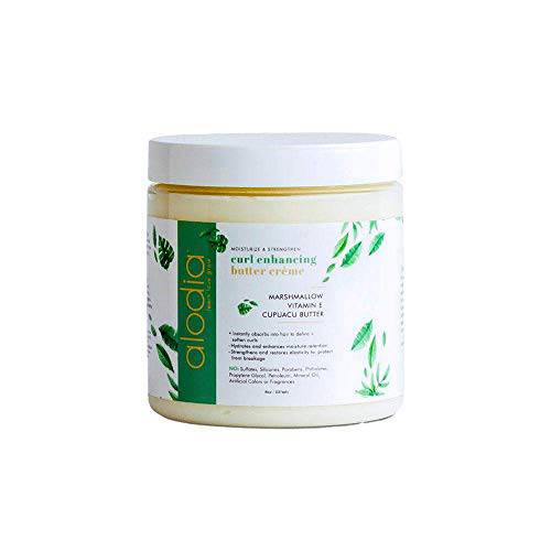 Alodia Moisturize & Strengthen Curl Enhancing Butter Crème for Thick, Curly Hair Types, Nut Free, 8 Ounces