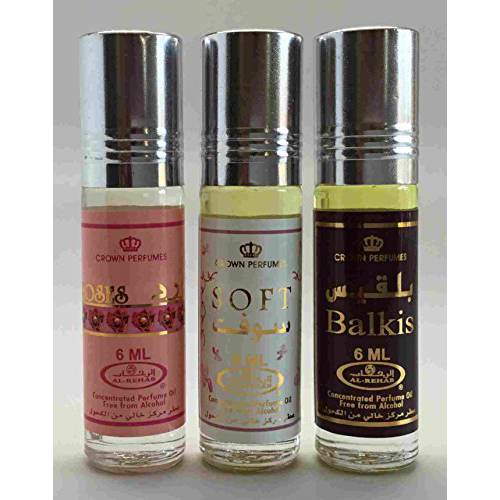 Al-Rehab 6ml Perfume Oils - Bestsellers 01 thru 3 - Roses - Soft - Balkis