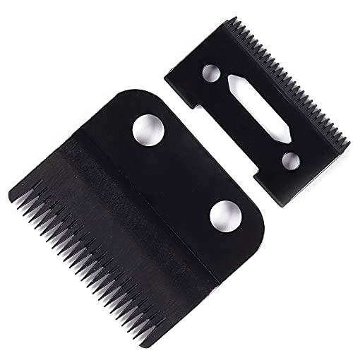 Professional Adjustable Clippers Blades, Carbon Steel Hair Clipper Replacement Blade for Wahl 8148, Wahl Senior Cordless Clipper, Wahl Magic Clipper, Pack of 2 (Taper Black)