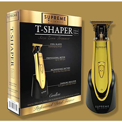 Trimmer for Men by SUPREME TRIMMER - ST5200 Professional Barber Hair Trimmer Cordless Clipper Liner Beard Trimmer - Gold T Shaper