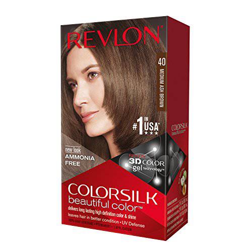 Revlon ColorSilk Haircolor, Medium Ash Brown (40) (Pack of 3)