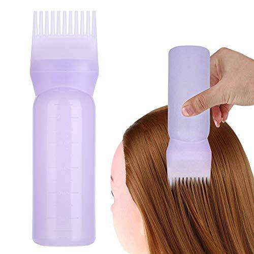 Root Comb Applicator Bottle, 3 Colors Lightweight Hair Dyeing Bottle with Graduated Scale for Brush Shampoo Hair Color Oil Comb Applicator Tool(blue)