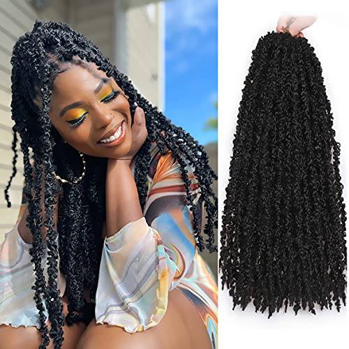 ZRQ Butterfly Locs Crochet Hair 20 Inch Distressed Faux Locs Pre-looped Crochet Braids Synthetic Soft Locs For Women Extensions (6 Pack 1B)