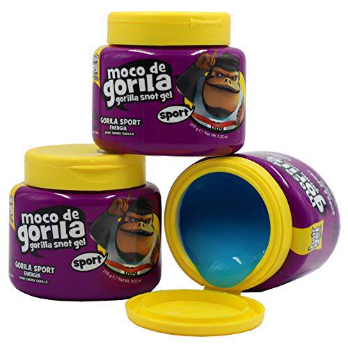 Moco de Gorila Gorilla Snot Gel Sport Energy Hair Styling Gel to give your Hairstyle a LongLasting Effect Reactivatable with water Longlasting Hold High Fixation, 3-Pack, 9.52 Oz Jars, 3 Count