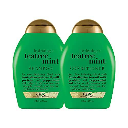 OGX Hydrating + Tea Tree Mint Conditioner, Nourishing & Invigorating Scalp Conditioner with OGX Hydrating + Tea Tree Mint Shampoo