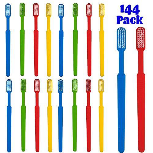 144 Prepasted Disposable Toothbrushes | Pre-Pasted Soft Bristle Tooth Brush Set for Dental Care & Oral Hygiene | Individually Wrapped Toothbrush Pack Airbnb Gifts | No Water Needed, Paste Made In USA.