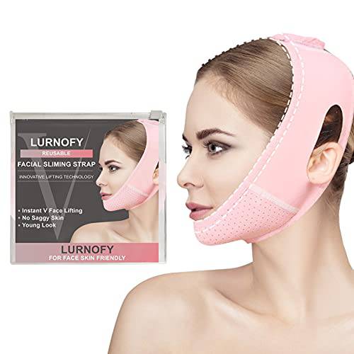 Double Chin Reducer, V Line Mask Reusable Face Lifting Belt for women, V Shaped Lifting Bandage Face Slimming Strap for Beauty and Saggy Face Skin