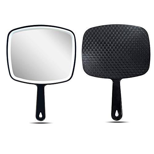 TOPYHL 2PCS Large Hand Mirror, Salon Barber Hairdressing Handheld Mirror with Handle