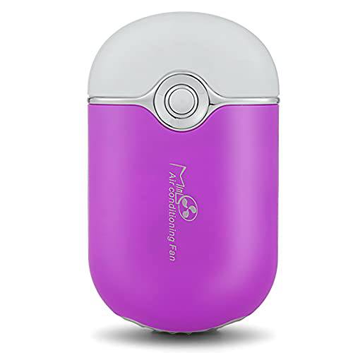GreenLife® USB Rechargeable Portable Mini Fan Cooling Fan Bladeless Handheld Eyelash dryer Mini Handheld Fan Air Conditioning Blower for Eyelash Extension (Purple)