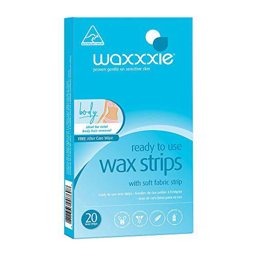Waxing Strips - Ready To Use Wax Strips For Legs & Total Body Waxing With Free After Care Wipe - 20 Count