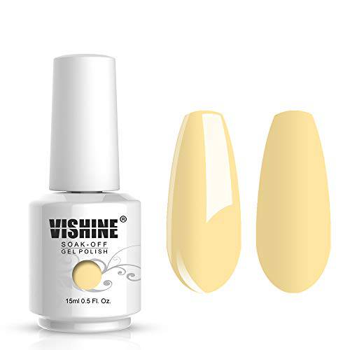 Vishine 15ml Gel Nail Polish Soak Off UV LED Nail Gel Polish Nail Art Manicure Salon DIY - 1Pcs of Pale Yellow 5049