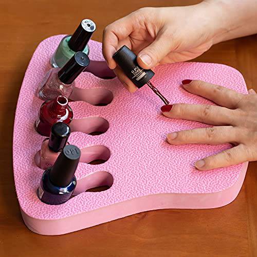ButterFox Nail Polish Organizer Holder, Nail Art Manicure Hand Rest Work Station - Blush Pink