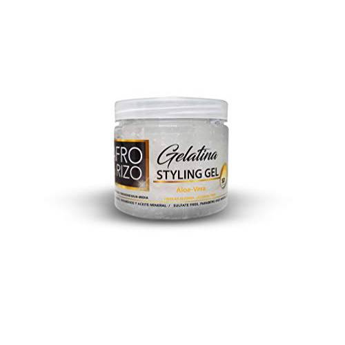 Afro & Rizo Styling Gel With Aloe Vera - (16 Oz/453g) - Styling & Moisturizing Gel, Aloe Vera, Ideal for Afro, Curls, Wavy and Stressed Hair, Sulfate Free, Parabens And Mineral Oil