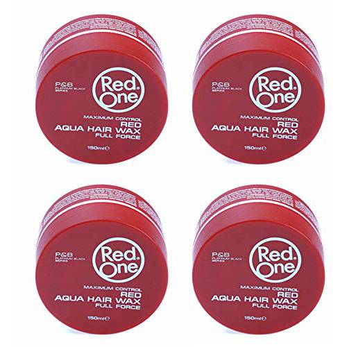 4 X Red One Maximum Control Red Aqua Hair Wax 150ml