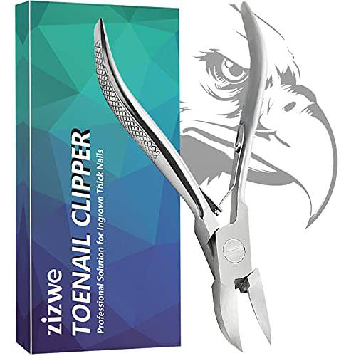 Toenail Clippers for Thick Nails, Large Nail Clippers for Ingrown Toenails Professional Podiatrist Stainless Steel Sharp Curved Blade Nail Cutter for Man, Women and Adults