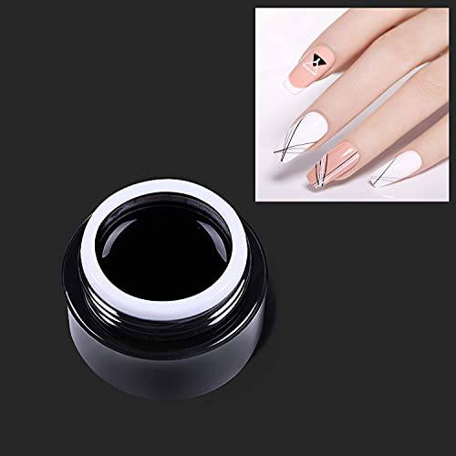 8ml spider gel nail polish art uv led professional nail paint uv color gel lacquer embossing pull wire spider gel (Black)