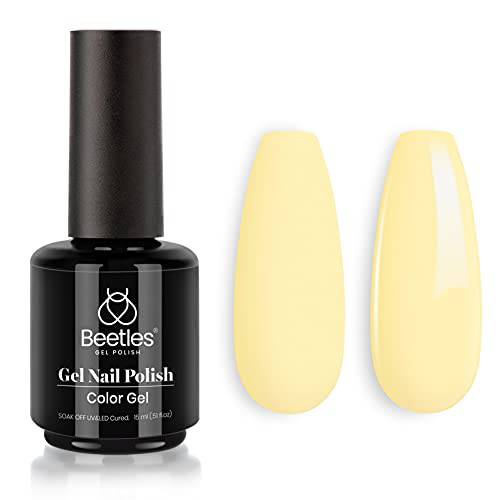 Beetles Gel Polish 15ml Lemon Chiffon Nail Gel Soak Off LED Nail Lamp Gel Polish Nail Art Manicure Salon DIY Home Solid Gel 0.5Oz