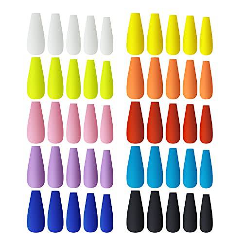 240PCS Extra Long Press on Nails Coffin Matte False Nails Solid Color Ballerina Fake Nails for Women DIY at Home Artificial Fingers Manicure Nail Tips 10 Colors