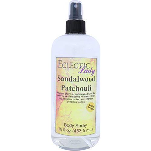 Sandalwood Patchouli Body Spray (Double Strength), 16 ounces