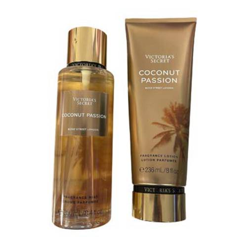Victoria’s Secret Coconut Passion Fragrance Mist and Body Lotion Gift Set (Coconut Passion)