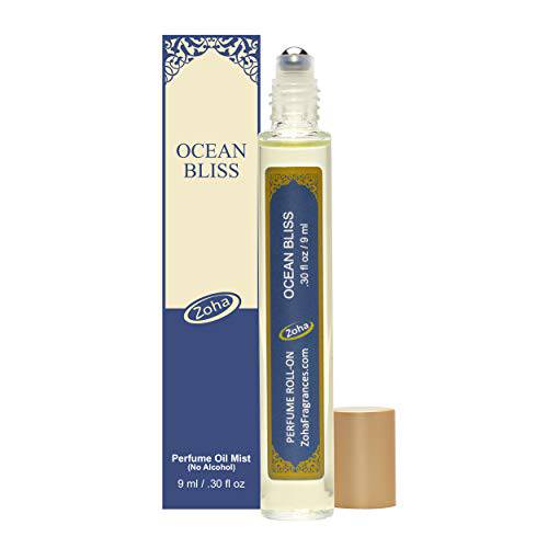 Zoha Ocean Bliss|Roll On Perfume for Women and Men | Alcohol Free & Essential Oil Based Perfumes for Moisturized Skin | Long Lasting & Vegan Fragrance Made in USA (9 ml/.30 Oz)