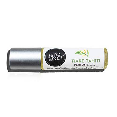 Tiare (Monoi de Tahiti) and Teakwood Perfume Oil for Women | Rollerball (Roll on) Fragrance | Herb and Root 10ml