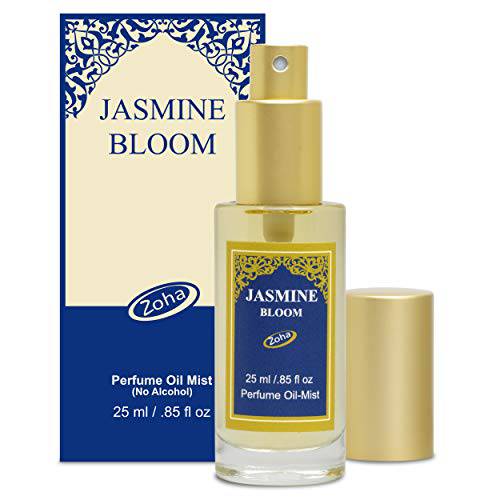 Zoha Jasmine Bloom Spray Perfume for Women and Men | Alcohol Free & Essential Oil Based Perfumes for Moisturized Skin | Long Lasting & Vegan Body Fragrance Made in USA (30 ml/ 1.0 oz)