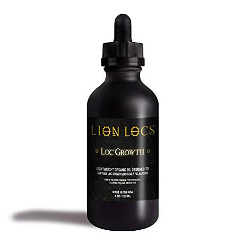 Lion Locs Hair Loc Growth Oil and Scalp Relaxer | Light Styling Oil for Dreads, Dreadlocks, Locks, Microlocs, Interlocks, Braidlocks, Braids, Faux Locs, Crochet Locs, Boho Locs, or Sisterlocks (4oz)