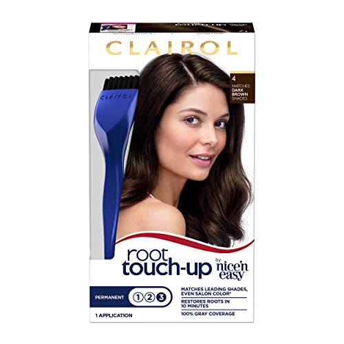 Clairol Root Touch-Up by Nice’n Easy Permanent Hair Dye, 4 Dark Brown Hair Color, 1 Count
