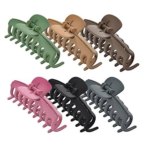 Large Hair Clip, 6pcs Non-Slip Hair Claw Clips for Thick Hair & Thin, Strong Hold Hair Clips for Women & Girls, Hair Claws Available in 6 Colors