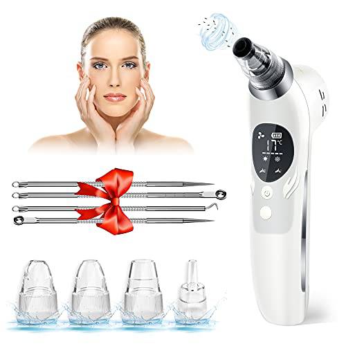 Blackhead Remover Pore Vacuum, Skin Care Cleaner Facial Acne Comedone Extractor, Electric USB Rechargeable, Pimple Suctioner Kit with 5 Probes for Women & Men Facial Skin Clean