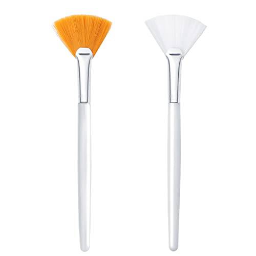 2 Pcs Fan Brushes for Facials, Soft Makeup Mask Applicator Brushes Tools for Glycolic Acid Peel Mask Cosmetic