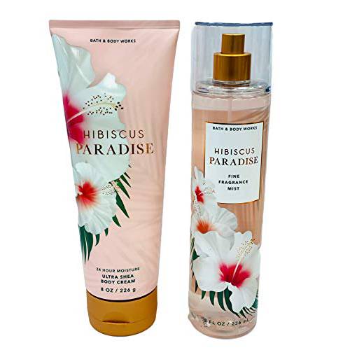 Bath & Body Works Holiday 2020 Fragrance Collection (Hibiscus Paradise MistShea Set, 2 pc Set)