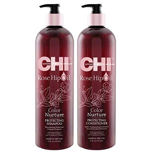 Chi Rose Hip Oil Color Nurture Protecting Shampoo & Conditioner 25oz