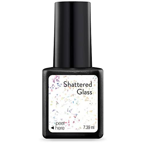 Sensationail Gel Nail Polish, “Shattered Glass” Clear with Multi-Color Glitter Flecks Gel Polish – Nail Gel For up to 2 Weeks of Color – LED Nail Lamp Required – Long-Lasting Finish, No Dry Time