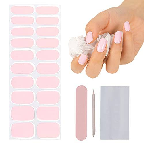 20Pcs Semi Cured Gel Nail Polish Strips,HOINCO Yellow Street Nail Strips Self-Adhesive Full Wrap Gel Nail Art Sticker Manicure Stickers with Nail File and Stick