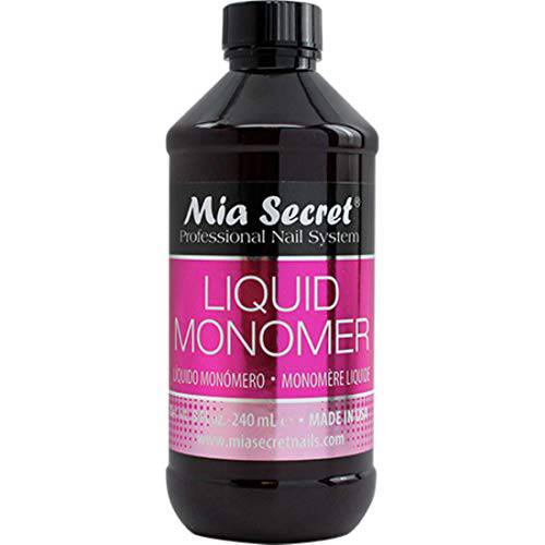 Mia Secret Liquid Monomer 8 oz. Professional Acrylic Nail System - MMA FREE - Made in the USA